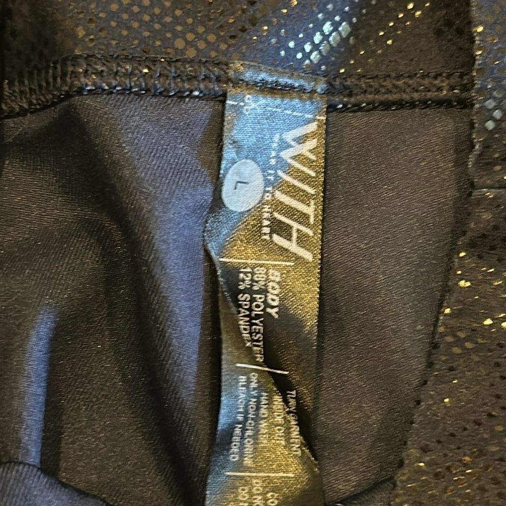 Wear it to Heart (WITH) Women’s High Waist Blue Black w Viper Foil Leggings - L - Picture 5 of 6